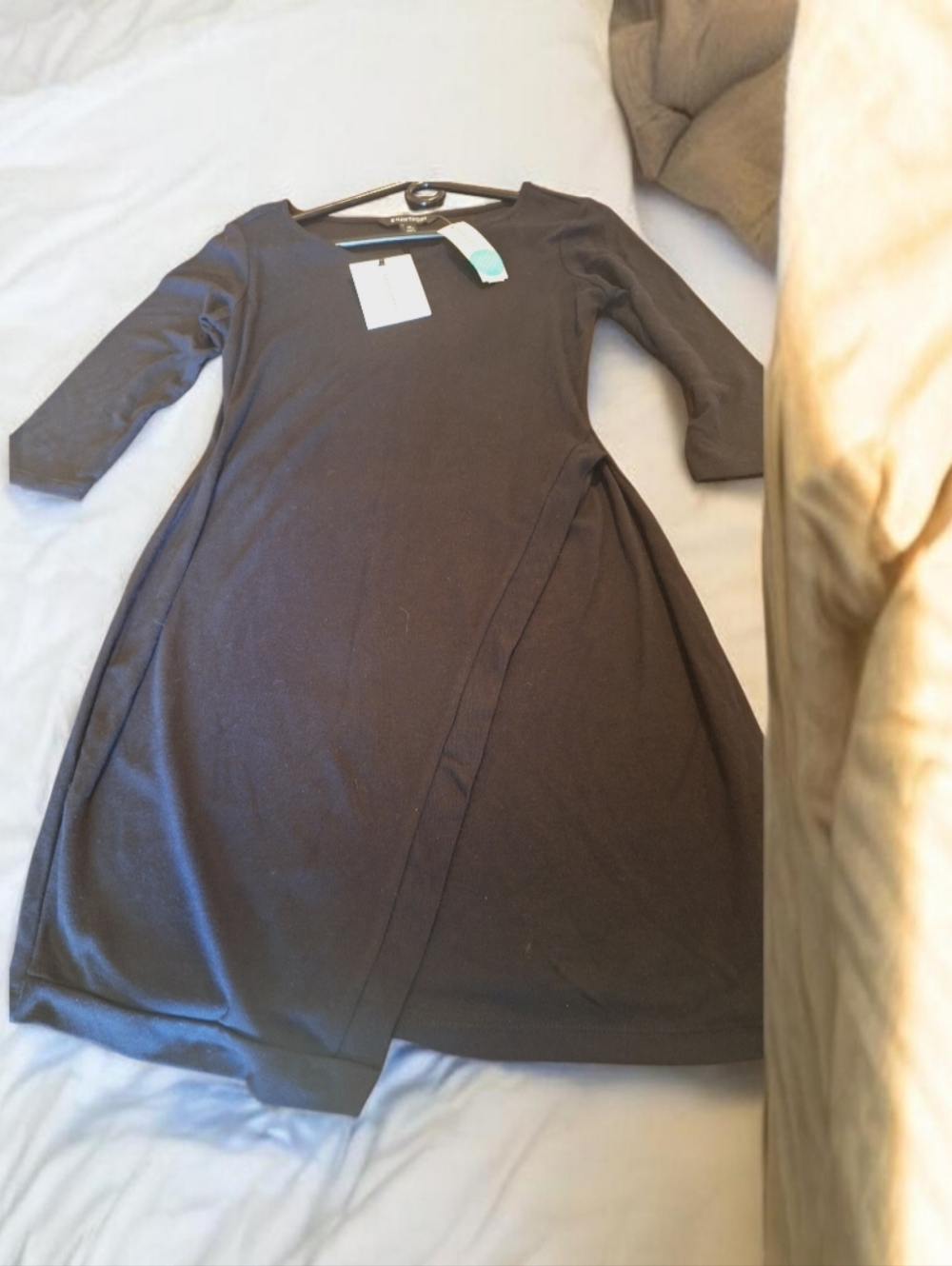 41 Hawthorn Black Long-Sleeve Wrap-Front Dress